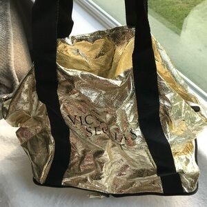 Victoria's Secret Metallic Gold Tote